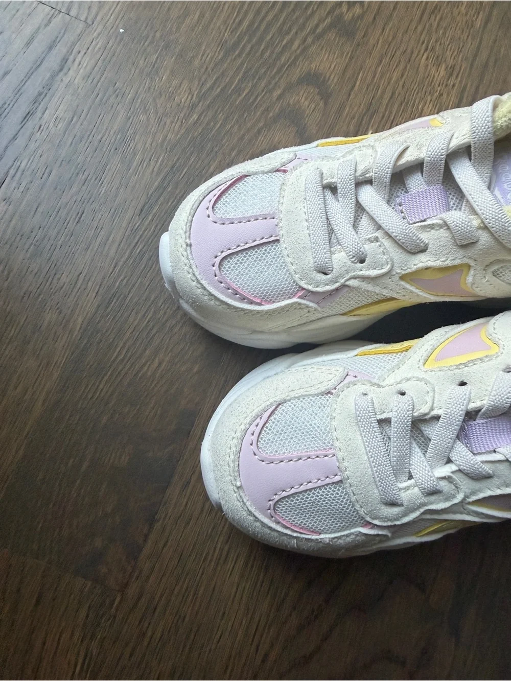 Reebok Kids Athletic Sneakers in Cream, Yellow & Pink